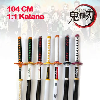 Demon Slayer Blade 104 cm Katana 1:1 Tanjiro Cosplay Dekorativni Nož Zbirka Slike 2