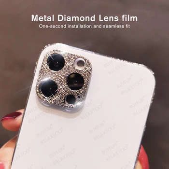 Diamond Kovinsko Zaščito Obroč Coque Za Iphone 11 12 Pro Max Objektiv Kamere Zaščitnik Kritje Za Iphone12 mini 12pro Max Objektiv Primeru Skp Slike 2