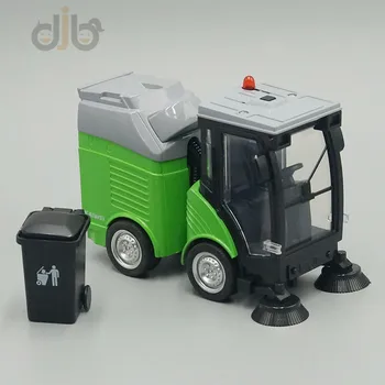 Diecast Model Igrača Mesto Metla Smeti Čiščenje Tovornjak S Sound & Light Slike 2