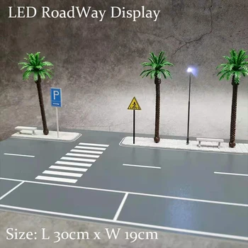 Diorama POP Igrače 1/64 LED Osvetlitev Cestišča Zaslon Pokrajino Vozila, Parkirišče