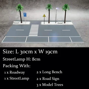 Diorama POP Igrače 1/64 LED Osvetlitev Cestišča Zaslon Pokrajino Vozila, Parkirišče Slike 2