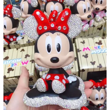 Disney Anime Lutka Igrače Mickey&Minnie Mouse Risanka Tresenje Glave Model Lutka Mickey Miške Minnie Avto Deco Auto Dodatki Otroci Igrače Slike 2