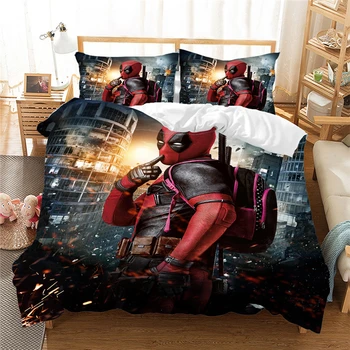 Disney Deadpool 3D posteljnine komplet posteljo Rjuhe Kritje nastavite tolažnik posteljnina določa bedclothes posteljno perilo (NE list), posteljnina nabor kraljica