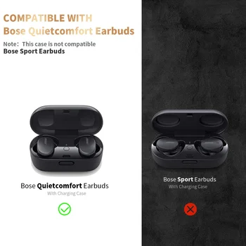 Dustproof Shockproof Zaščitni Silikonski Primeru Zajema Kože za Bose QuietComfort Brezžični šumov Čepkov Z Carabiner
