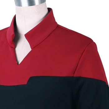 Film Cosplay Star Picard Startfleet Enotno Trek Novo Inženiring Rdeče Top Majice Kostum Halloween Party Prop Halloween Carnival Slike 2