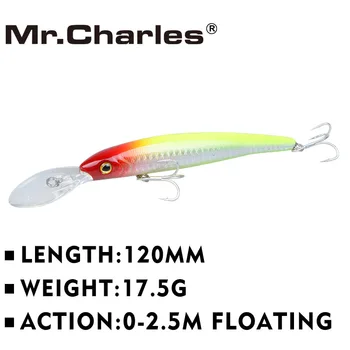 G. Charles CMC017 Fishing Lure 120mm/ali za 17,5 g 0-2.5 m Plavajoče Težko Vabe Pisanec 3D oči Močna Skušnjava, visoko-ogljikovega jekla Kavelj Slike 2