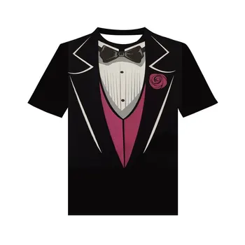 Gospod Kravato za Moške Trendy T-Shirt Vrh Krog Vratu Retro T-Shirt Moda Priložnostne na Prostem