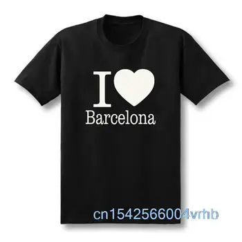 Grafični Ljubezen v Barceloni Ustvarjalne moška T-Shirt Majica s kratkimi rokavi Moški 2021 Novo Kratek Rokav O Vratu Bombaž Priložnostne Vrh Tee Slike 2