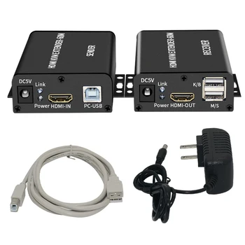 HDMI KVM extender Preko Cat5/6 do 60M HDMI USB Podaljšek Nad RJ45 USB KVM Extender Podporo USB Miška Tipkovnica za Loptop HDTV