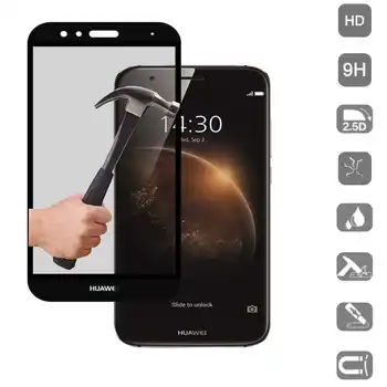 Huawei G8 / GX8 kaljeno steklo za Varovanje black popolno 3D zajema vse