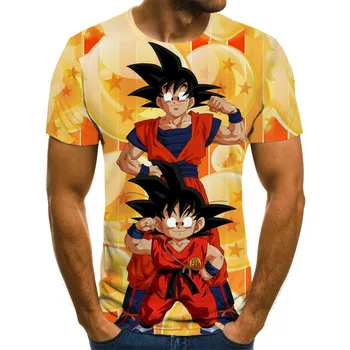 Japonski Anime Moške 3D Tisk T-shirt Harajuku Goku Želva Pravljice T-shirt Prevelik Majica Poletje Ulica Kratek Sleeve Zgornji del Slike 2