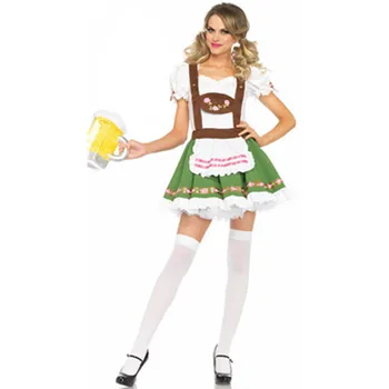 Karneval Lady Oktoberfest V Münchnu Kostum Nemčiji Bavarsko Pivo Devica Natakar Cosplay Parada Gostilni Fancy Stranka Obleko