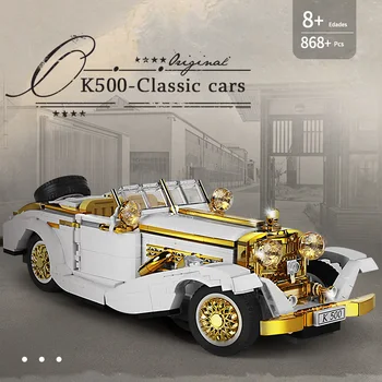 Klasična Različnih Ustvarjalnost MOC K500 Vintage Avto Skupščine Opeke High-tech Modela Avtomobila Otroci Izobraževalne Igrače, Fant Božična Darila