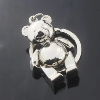 Kovinski Medved Keychains Lep Cinkove Zlitine Živali Teddy Ključnih Verige za Dekle, obeski za ključe Slike 2