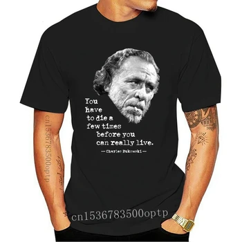 KUL PISATELJ, MENS Vrhovi Tee T Shirt Z Charles Bukowski Citiram-Moški Uroke Svoboden Velikost Vrhu Vrhovi T-Shirt