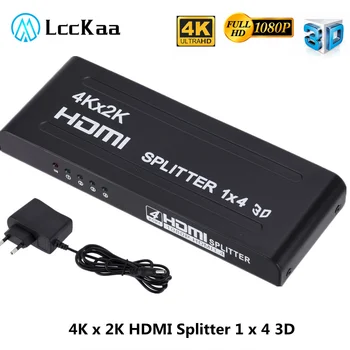 LccKaa 4K Full HD 1080P HDMI Splitter 1 V 4 Out HDMI Splitter 1x4 HDMI Signala Ojačevalnika Več Zaslona za HDTV DVD PS4 Xbox