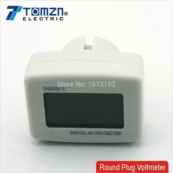 LCD AC Digitalni merilnik Napetosti Voltmeter 80-300V Stikalo EURO 2 Krog Plug Voltni električni Monitor AC Panle Meter modra osvetlitev