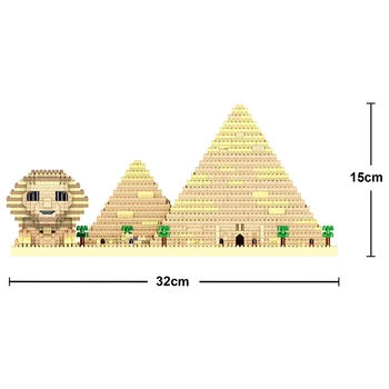 Lezi 8194 Svetu Arhitekture Egipt Piramide, Sfinga Drevesa 3D Model DIY Mini Diamond Bloki, Opeke Stavbe Igrača za Otroke, št Polje