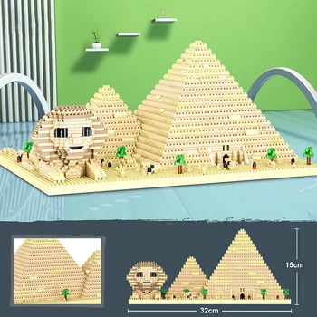 Lezi 8194 Svetu Arhitekture Egipt Piramide, Sfinga Drevesa 3D Model DIY Mini Diamond Bloki, Opeke Stavbe Igrača za Otroke, št Polje Slike 2