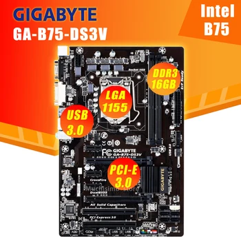 LGA 1155 GIGABYTE GA GA-B75-DS3V matična plošča B75-DS3V Vtičnica LGA1155 DDR3 Za Intel B75 Placa-mãe LGA 1155 i7 i5, i3 1155 CPU