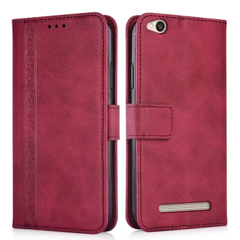 Luksuzni Flip Denarnica Usnjena torbica za Xiaomi Redmi 4A Magnetna Knjiga Zaščitite telefon zadnji Pokrovček Slike 2