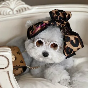 Luksuzni Modni DODATKI Kuža Biseri sončna Očala Ljubljenčka Psa Dodatki za Majhne Pse Chihuahua Pribor za Yorkies 8 cm/11 CM