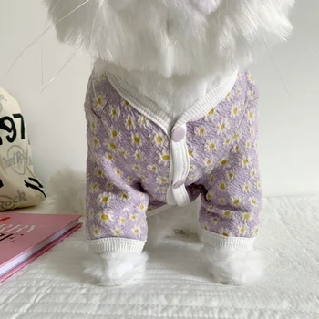 Luksuzni Princesa Ljubljenčka Psa Jopico Oblačila Jeseni Sladko Daisy Pes, Mačka Tshirt Par Perro Telovnik Kawaii Kuža Pes Srajce Kostum Mačka Slike 2