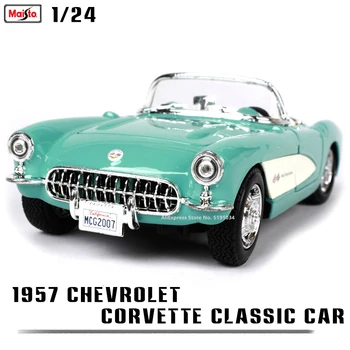 Maisto 1:24 1957 Chevrolet Corvette Klasičen Avto Stingray Coupe Zlitine Die-cast Statičnega Modela Avtomobila Proizvajalec Zbirka Darilo Igrača Slike 2