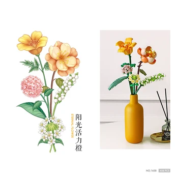 Majhnih delcev, šopke in gradnike rose sončnično lily chrysanthemum flower cvet trgovina dekoracijo darilo Slike 2