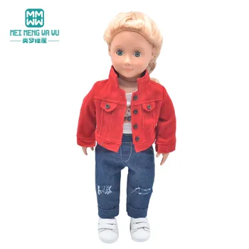 Mini Lutka obleko Modne jakne, kavbojke, plašči, copati ustreza 45 cm Ameriška lutka in novo rojen lutka dodatki