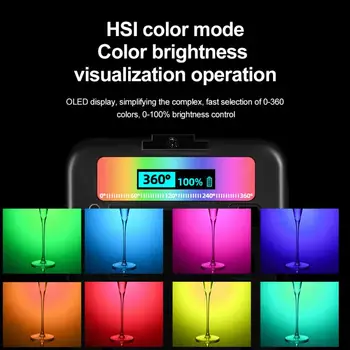 Mini RGB Svetloba Barvno 2000mAh 2500-9000K Video LED Panel svetilka s 3 Hladno Čevelj Za Youtube VK Vlog Fotografija Svetlobe Slike 2