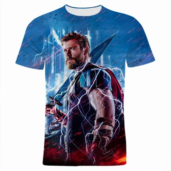 Moda Poletje T Shirt Za Moške Marvel Thor 3D Tiskanih Kul Otroci Tee Vrhovi Kratek Rokav Harajuku Ženske majice
