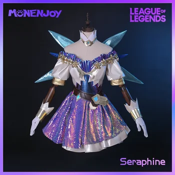Monenjoy League of Legends Seraphine Cosplay Igra LOL Zvezdnato-Eyed Songstress Obleko Cos Kostum