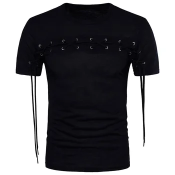 Nov poletni T-shirt barva classic street priložnostne dihanje krog vratu moških kratkimi rokavi Tshirt Slike 2