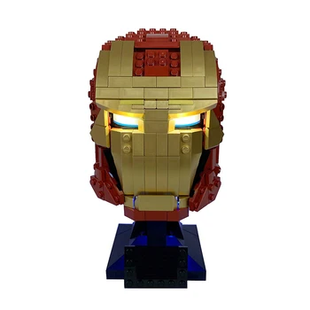 Nove klasične filmske superheroj DIY LED Iron man čelada model set gradnik zbiranja igrač za otroke božično darilo Slike 2