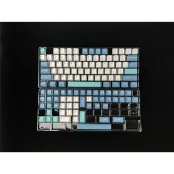 Nove Unisex 125 Keycaps Shoko Temo Keycaps PBT OEM Keycaps Dye-sub Za Češnja MX Tipkovnici angleški Modra, bela Tipka Caps Slike 2