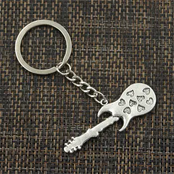 Novo Keychain 55x22mm Glasbeni Kitara Obeski DIY Moških Avto Ključ Veriga Obroč Imetnik obesek za ključe, trgovina s Spominki, Nakit Darilo Slike 2
