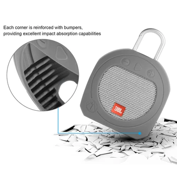 Novo Silikonsko Zanko Shockproof Dustproof Lupini Zaščitna Primeru Kritje Za JBL Posnetek 3 Clip3 Bluetooth Zvočnik Pripomočke