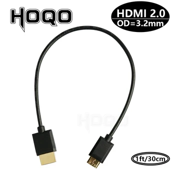 OD 3.2 mm Super Mehko Mikro HDMI je združljiv & Mini HDMI je združljiv moški Tanek Kabel 2k hd 4k @60hz Svetlobe-teža Prenosni