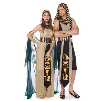 Odrasle V Starem Egiptu Egiptovski Faraon Kralj In Cesarica Kraljica Kleopatra Kostum Halloween Party Srednjeveški Pari Cosplay Obleko