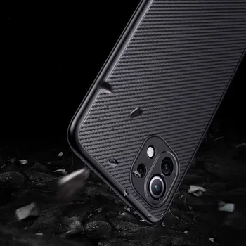 Ogljikovih Vlaken ultra-tanek Telefon Primeru Za Xiaomi Mi 11 Lite Redmi Opomba 10 9 8 Pro Mi 10T F1 X3 Redmi 9T Shockproof Mehko Zadnji Odbijač Slike 2