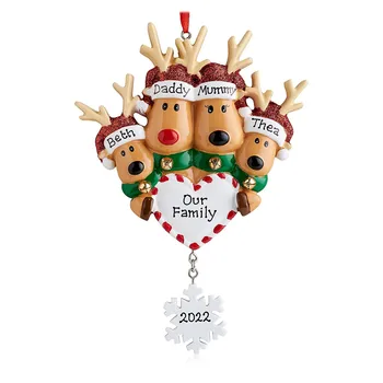 Osebno Jelenov Družinsko Božično Drevo Ornament Srčkan Jelena Počitnice Zimske Darilo Letu 2021 Družino Ornament