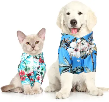 Pes Majice, Obleke Poletje Plaža Oblačila Telovnik Pet Oblačila Cvetlični T-Shirt Hawaiian Za Mala Velika Mačka Pes Chihuahua