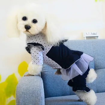 Pes štirinožni Princess Style Jumpsuits za Jesen in Zimo Oblačila za Pse, Pet Oblačila Jesenski Oblačila za Pse Chiuhahua Oblačila