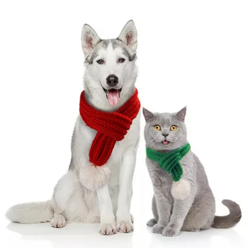 Pet Pletenje Božič Šal Poletje Zima Hišnih Dodatki Za Pse, Mačke Udobno Barva Trajne Pes Šali Slike 2