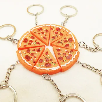 Pizza Obesek Keychain Najboljši Prijatelji Večno Obesek Za Ključe, Za Moške, Ženske, Družina, Prijateljstvo Lepe Nakit Majhno Darilo Nove Dekoracije 2022 Slike 2