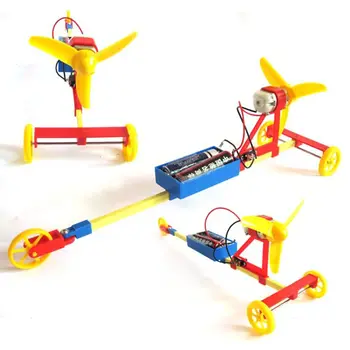 Plastični Model Komplet Skupščine Učenje Izobraževalni Otroci DIY Igrače za Otroke, Šoli Propeler Vetrne Energije dirkalnika Preizkusa Kit Slike 2