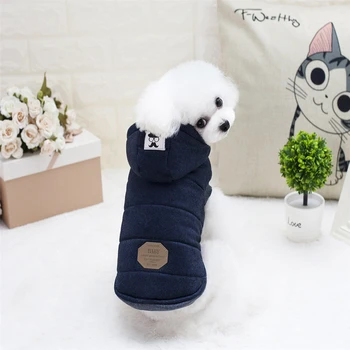 Pozimi Oblazinjeni Pes Telovnik Plašč Hooded Mačka Kuža Hladno Vreme Coats Jakno za Majhen Pes, Topla Oblačila Slike 2