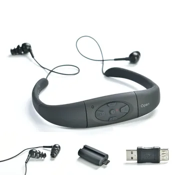Predvajalnik Glasbe MP3, Nepremočljiva 8GB Neckband Stereo Audio Slušalke z za Potapljanje Bazen Slike 2