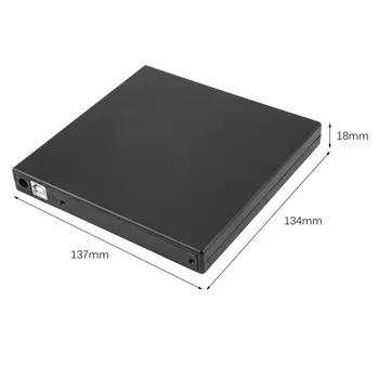 Prenosni USB 2.0, DVD, CD DVD-Rom IDE Zunanje Primeru Slim za Laptop Notebook Black Zunanji Trdi Disk, Disk, Ohišje Slike 2